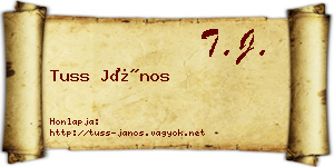 Tuss János névjegykártya
